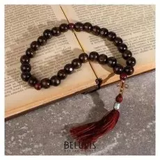 Чётки деревянные "Православные" 33 бусин с крестиком, цвет тёмно-коричневый