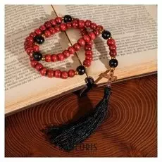 Чётки деревянные "Православные" 53 бусины с крестиком, цвет красно-чёрный