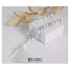 Чётки шар №12 "Кахолонг" 33 бусины с перемычками