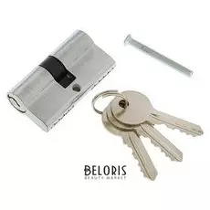 Цилиндровый механизм, 60 мм, английский ключ, 3 ключа, хром