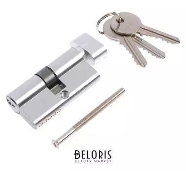 Цилиндровый механизм, алюминиевый ЦМ 60(30/30)-3k PB, английский ключ, 33*17*70 мм, цвет хро 46471