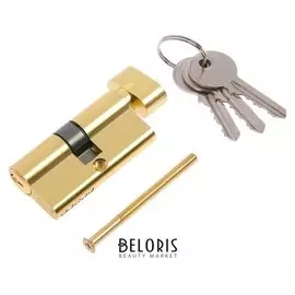 Цилиндровый механизм, алюминиевый ЦМ 60(30/30)-3k PB, английский ключ, 33*17*70 мм, цвет зол 46471