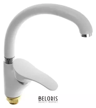 Cмеситель для кухни Accoona A4005g, керамическое покрытие, латунь, белый, матовый