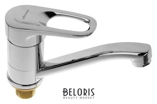 Cмеситель для кухни Accoona A4242, однорычажный, с гайкой, силумин, хром