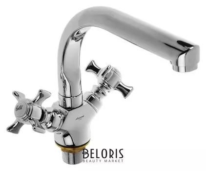 Cмеситель для кухни Accoona A4470, двухвентильный, с гайкой, латунь, хром