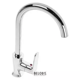 Cмеситель для кухни Accoona A4566, однорычажный, высокий излив, с гайкой, силумин, хром