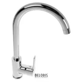 Cмеситель для кухни Accoona A4567, однорычажный, высокий излив, с гайкой, силумин, хром