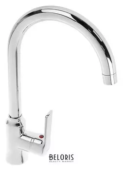 Cмеситель для кухни Accoona A4568, однорычажный, высокий излив, с гайкой, силумин, хром