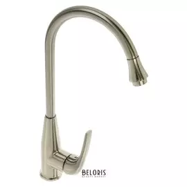 Cмеситель для кухни Accoona A4591a, однорычажный, с гайкой, силумин, сатин