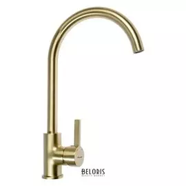 Cмеситель для кухни Accoona A4594aw, однорычажный, высокий излив, латунь, золото, сатин