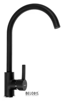 Cмеситель для кухни Accoona A4594f, однорычажный, высокий излив, латунь, черный