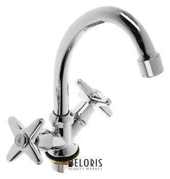 Cмеситель для кухни Accoona A4681, двухвентильный, с гайкой, силумин, хром