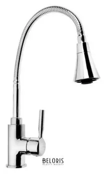 Cмеситель для кухни Accoona A4890-4, однорычажный, гибкий излив, с гайкой, 2 режима, хром