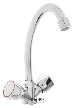 Cмеситель для кухни Accoona A5680, двухвентильный, силумин, хром