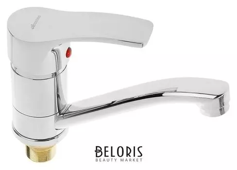 Cмеситель для кухни Accoona A84203, однорычажный, средний излив, силумин, хром