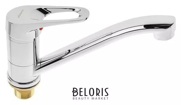 Cмеситель для кухни Accoona A84250, однорычажный, средний излив, с гайкой, силумин, хром