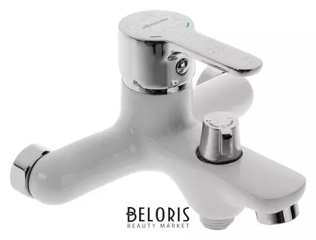 Cмеситель для ванны Accoona A6367g, однорычажный, с боковым дивертором, силумин, белый