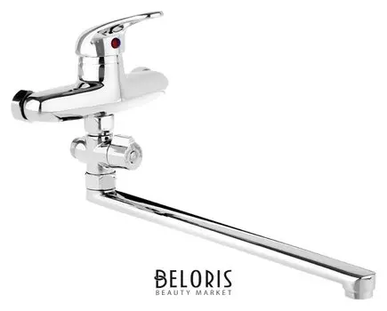 Cмеситель для ванны Accoona A7060, однорычажный, излив 300 мм, с душевым набором, хром