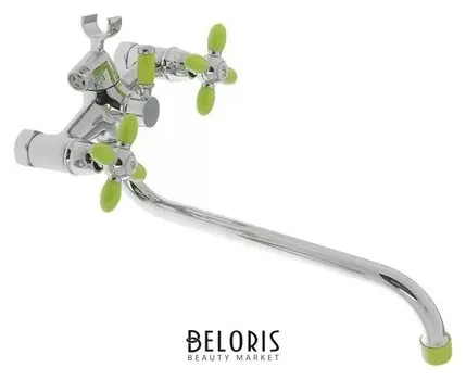 Cмеситель для ванны Accoona A7182k, двухвентильный, с душевым набором, силумин, зеленый/хром