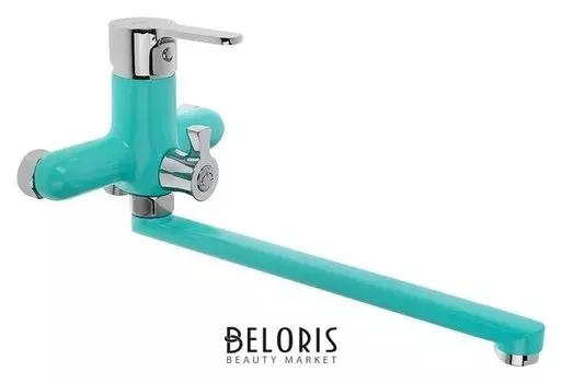 Cмеситель для ванны и душа Accoona A7167m, с душевым набором, силумин, цвет бирюзовый