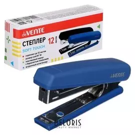 Cтеплер №10 на 12 листов, Devente Soft Touch, пластиковый корпус, с встроенным антистеплером,* 2 цвета