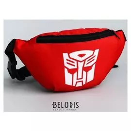Cумка на пояс Transformers, 25*6*13, отд на молнии, без подклада, красный