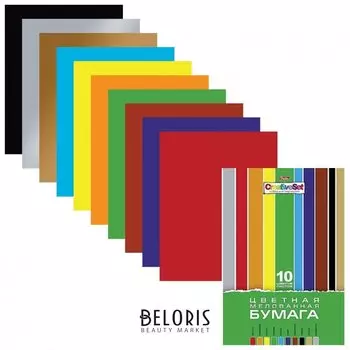 Цветная бумага А4 мелованная в папке Creativ