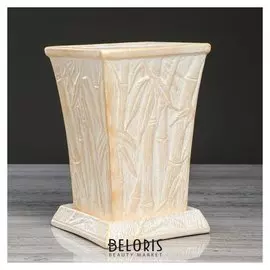 Цветочный горшок "Бамбук" белый, 2 л