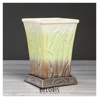 Цветочный горшок "Бамбук" салатовый, 2 л