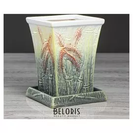 Цветочный горшок "Бамбук" светло-зеленый, 0.6 л