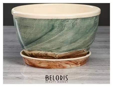 Цветочный горшок "Есения" под мрамор, 1.7 л