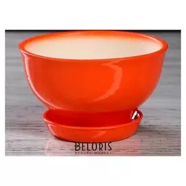 Цветочный горшок "Фиалка" 0,6 л, глазурь, оранжевый
