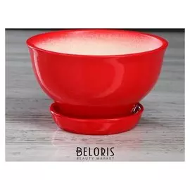 Цветочный горшок "Фиалка" 0,6 л, глазурь, красный