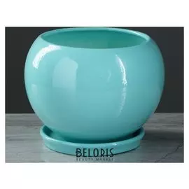 Цветочный горшок "Шар", премиум, бирюза, 1 л