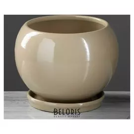 Цветочный горшок "Шар", премиум, мокко, 1 л