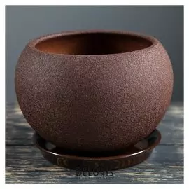 Цветочный горшок "Шар", шёлк, шоколад, 2 л