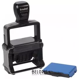 Датер со свободным полем металлический, оттиск 56х33 мм, синий, Trodat Professional 5460