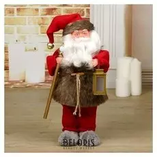 Дед мороз, с фонарём, с подсветкой, с подсветкой, двигается, без музыки