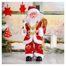 Дед мороз, со свечкой, в костюме, с подсветкой, без музыки, двигается