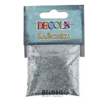 Декор блёстки ЗХК Decola 0.2 мм, 20 г, серебро