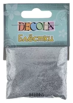 Декор блёстки ЗХК Decola 0.3 мм, 20 г, серебро