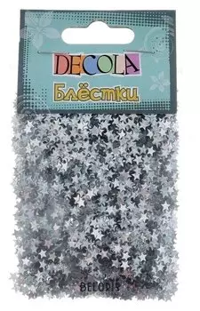 Декор блёстки ЗХК Decola 0.4 мм, 20 г, серебро радужное