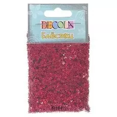 Декор блёстки ЗХК Decola 0.4 мм, 20 г, «Звёзды», красный радужный