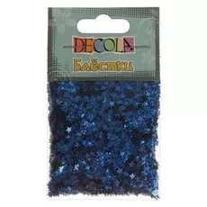 Декор блёстки ЗХК Decola 4 мм, 20 г, «Звёзды», синий радужный