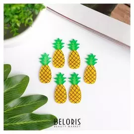 Декор для творчества акрил "Ананас" набор 6 шт блеск 3,5х1,5 см