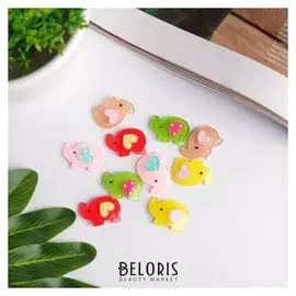 Декор для творчества акрил "Слонёнок" набор 10 шт блеск 1,6х2,3 см