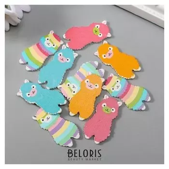 Декор для творчества дерево "Лама цветная" набор 10 шт 3,5х1,8 см