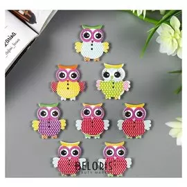 Декор для творчества дерево "Совушки" (Набор 8 шт) 3,2х3,3 см