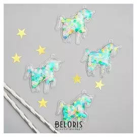 Декор для творчества «Единорог» набор 4 шт, размер 1 шт: 4,5×0,5×6 см