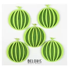 Декор для творчества фетр "Арбуз" набор 5 шт 7,6х8,5 см